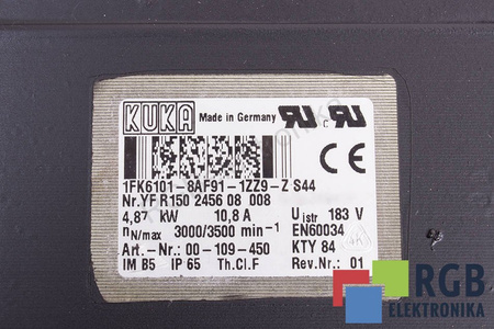 OSŁONA RESOLVERA SILNIKA 1FK6101-8AF91-1ZZ9-ZS44 4.87KW 10.8A 183V 3000/3500MIN-1 KUKA