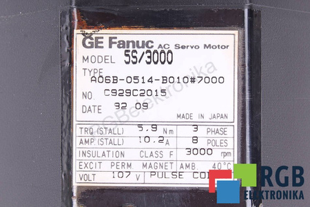 SERVOMOTOR 5S/3000 A06B-0514-B010#7000 107V 3000RPM FANUC