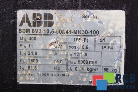 SERVOMOTOR SDM6V3-10.5-50I.41-MH30-100 11KW 400V 1500MIN-1 ABB