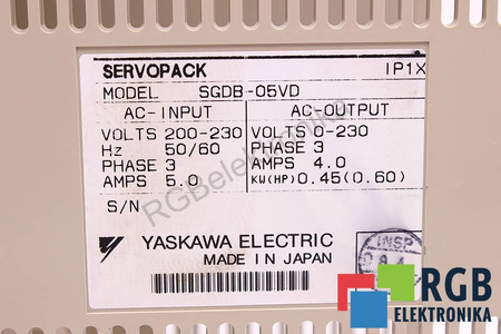 OBUDOWA SERVOPACK SGDB-05VD YASKAWA