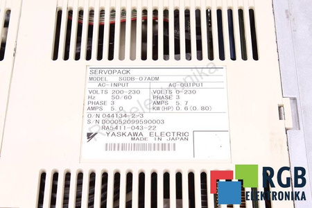 SERVOPACK SGDB-07ADM 0-230V 5.7A YASKAWA