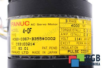 SERVOMOTOR A06B-0367-B355#0002 114V 0.8A 4000RPM FANUC