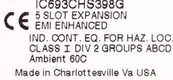 IC693CHS398G 5 SLOT EXPANSION EMI ENHANCED GE FANUC